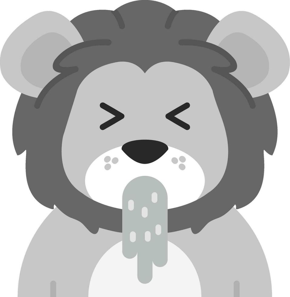 Vomit Grey scale Icon vector