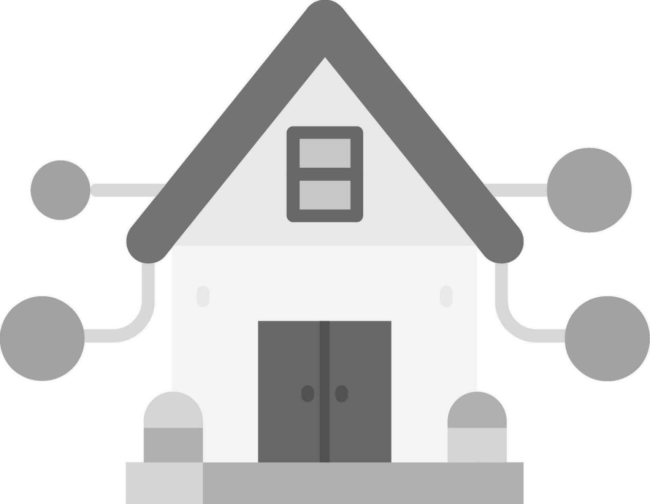 casa gris escala icono vector