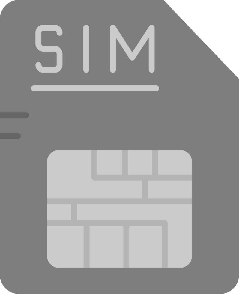 Sim Grey scale Icon vector