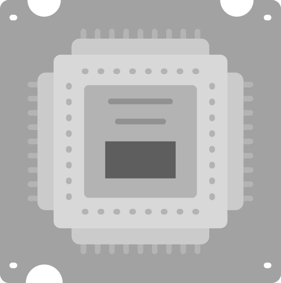 Processor Grey scale Icon vector