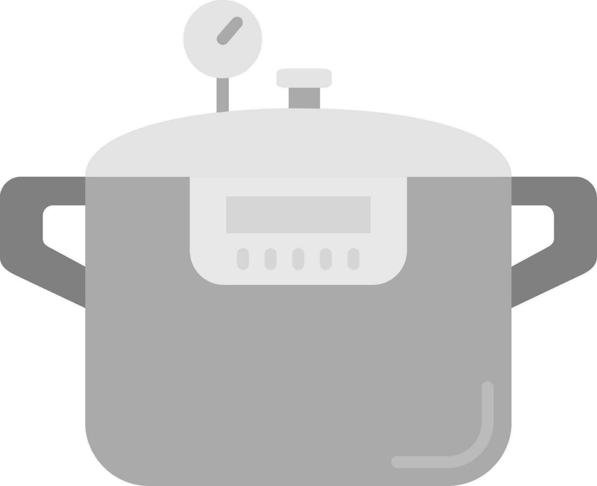 Pressure cooker Grey scale Icon vector