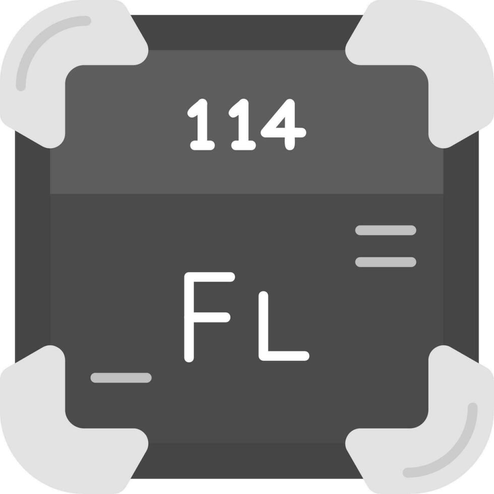 flerovium gris escala icono vector