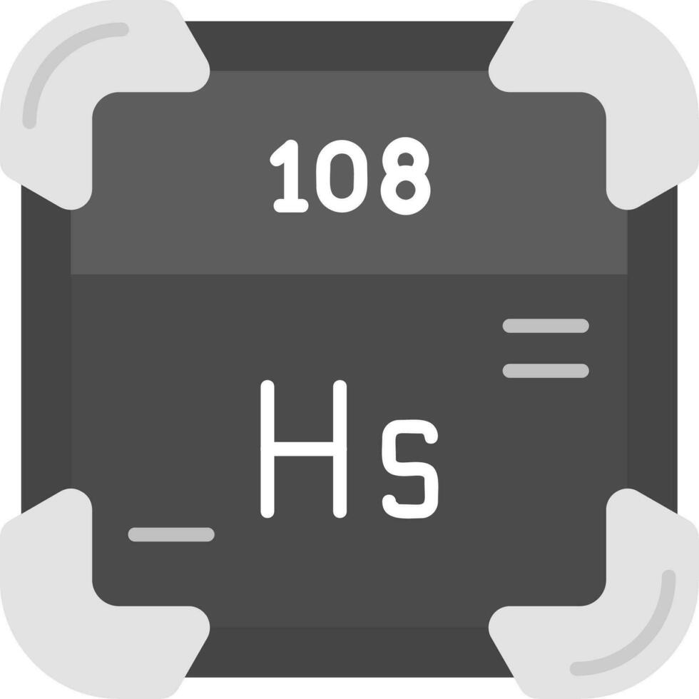 hassium gris escala icono vector