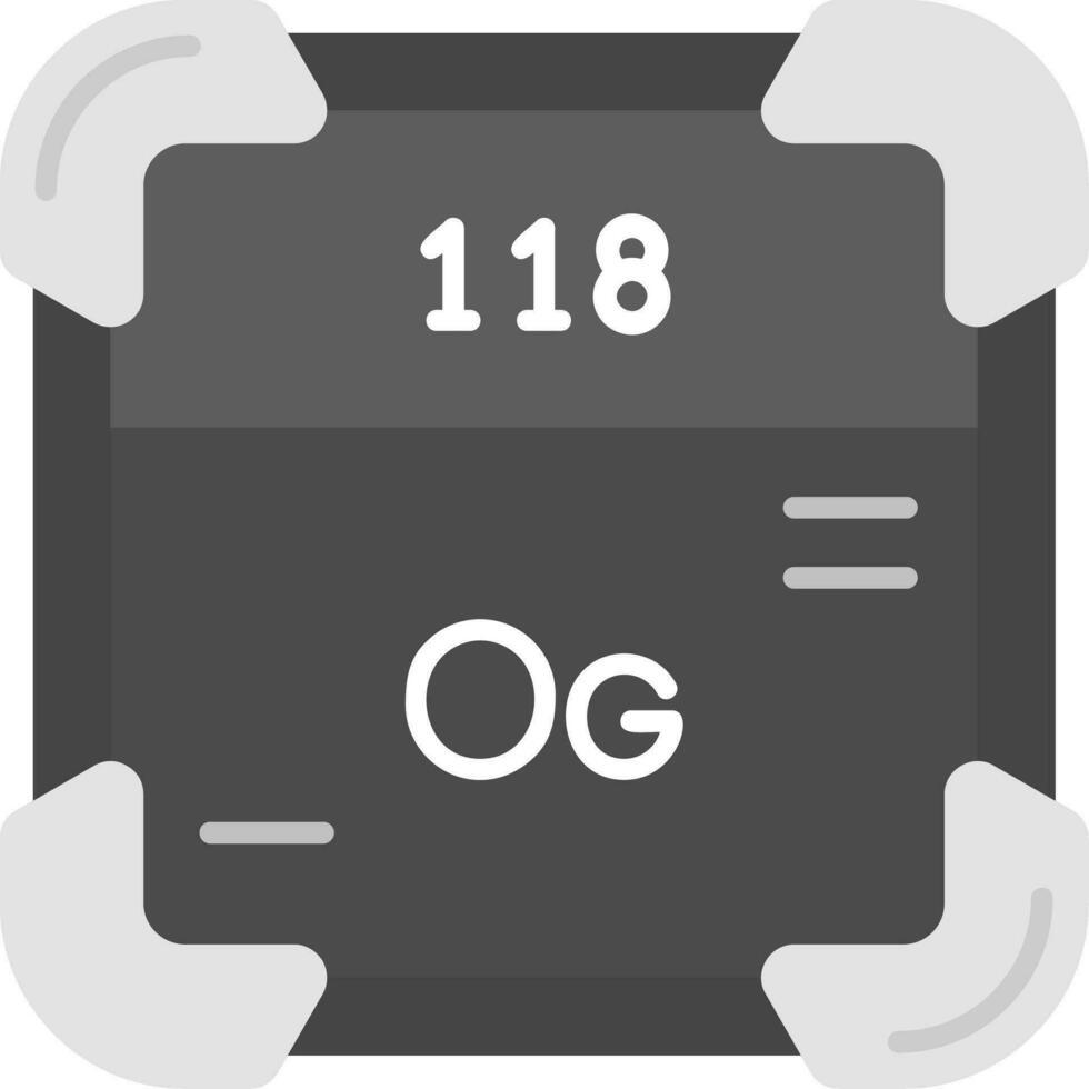 Oganesson Grey scale Icon vector