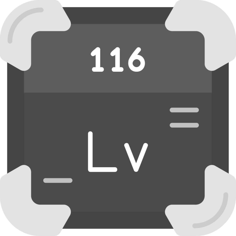 livermorium gris escala icono vector