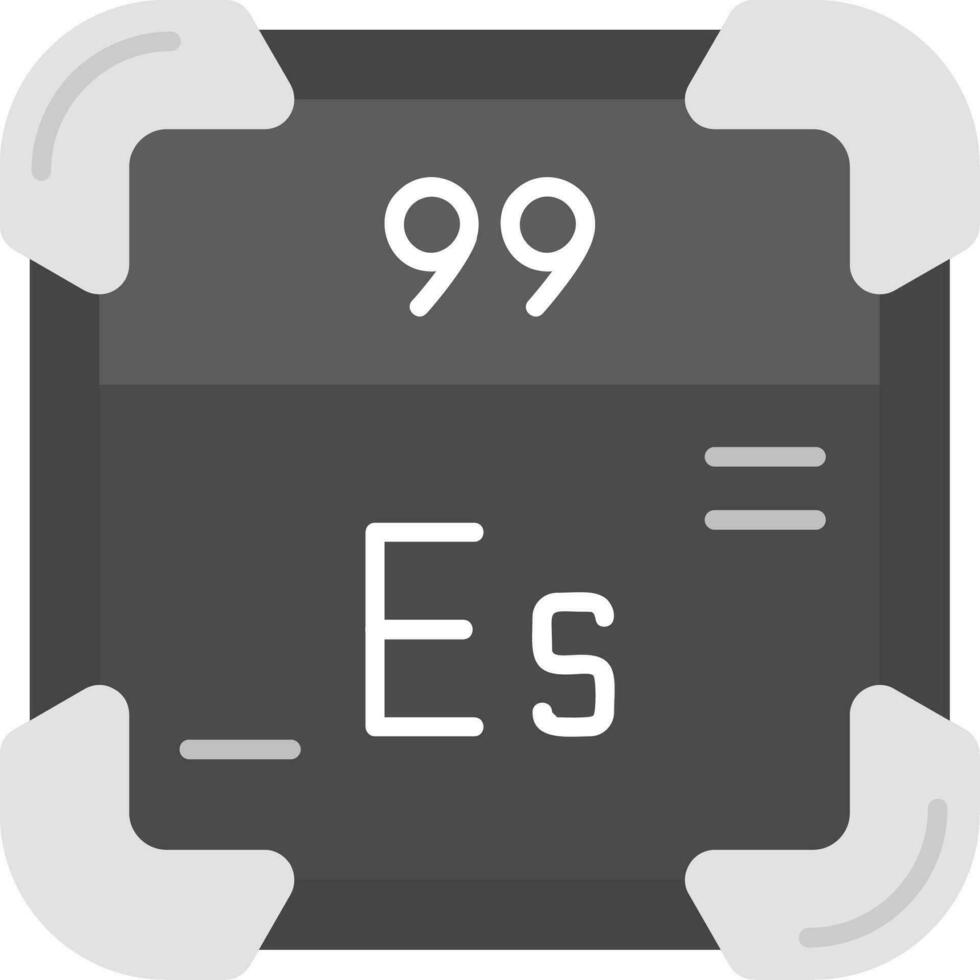 Einsteinium Grey scale Icon vector