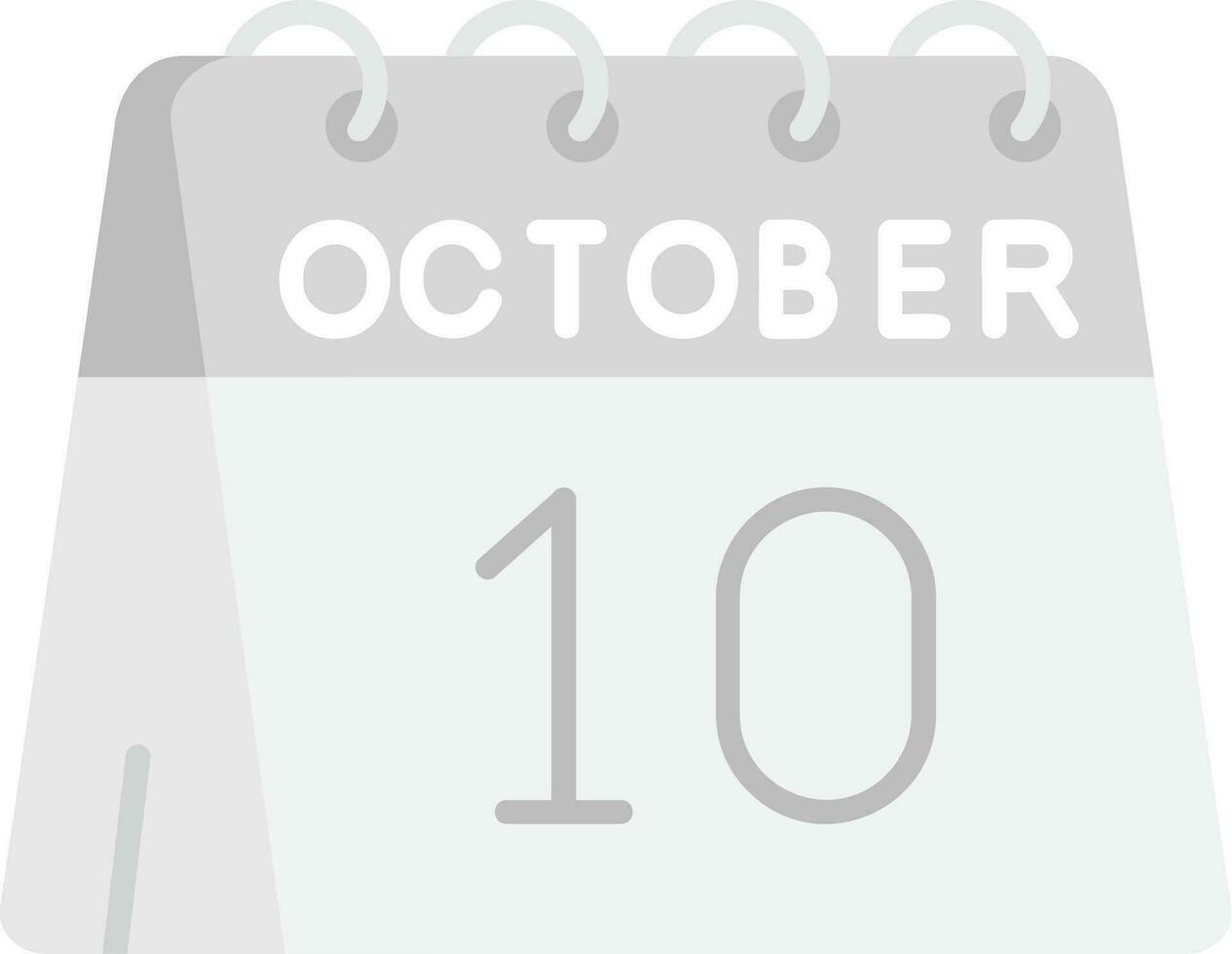 10th of October Grey scale Icon vector