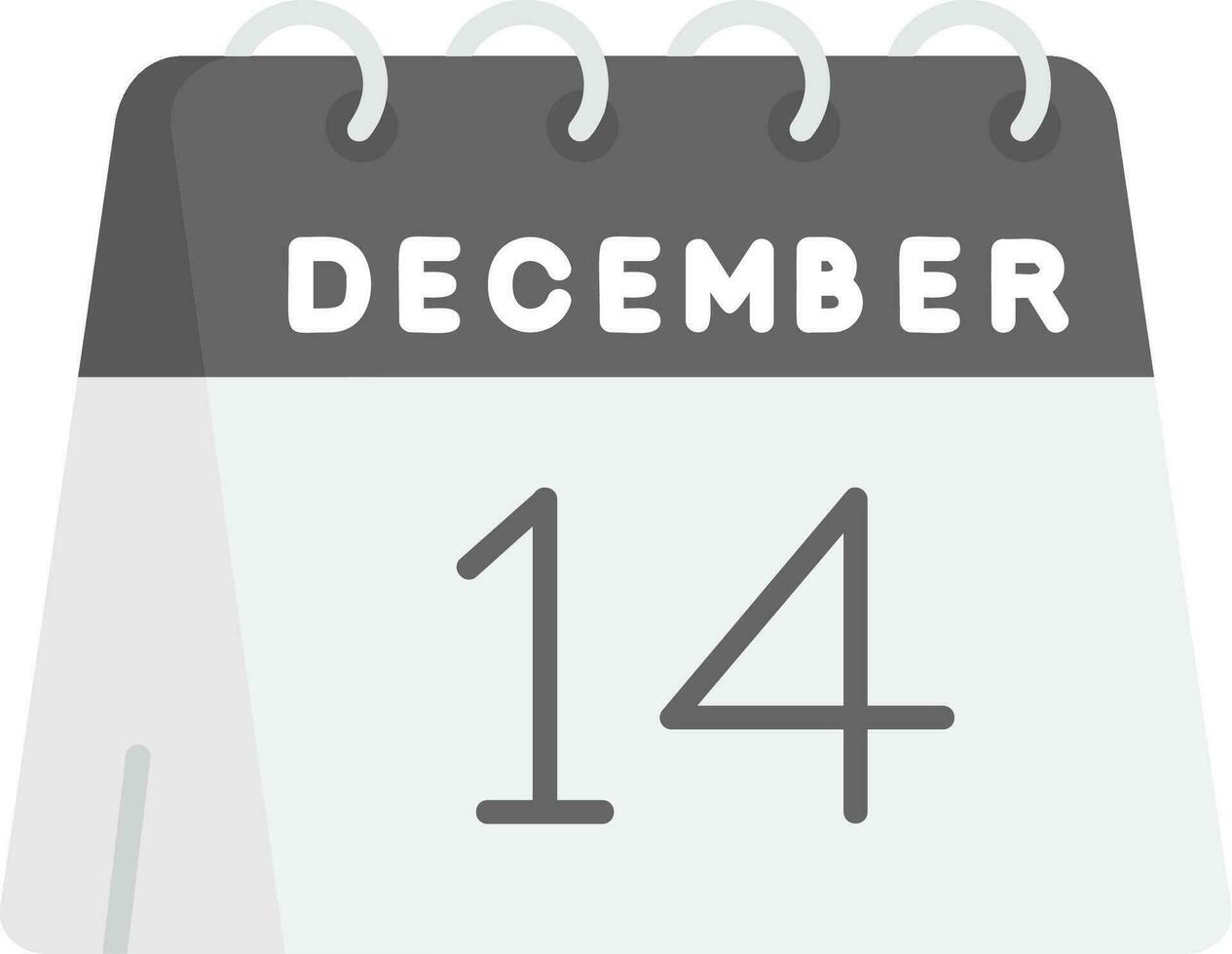 14th of December Grey scale Icon vector