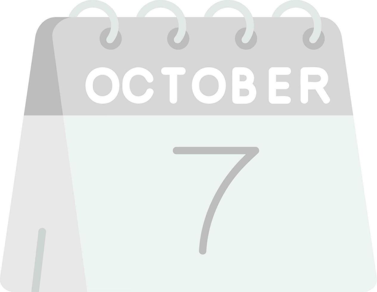 7th of October Grey scale Icon vector