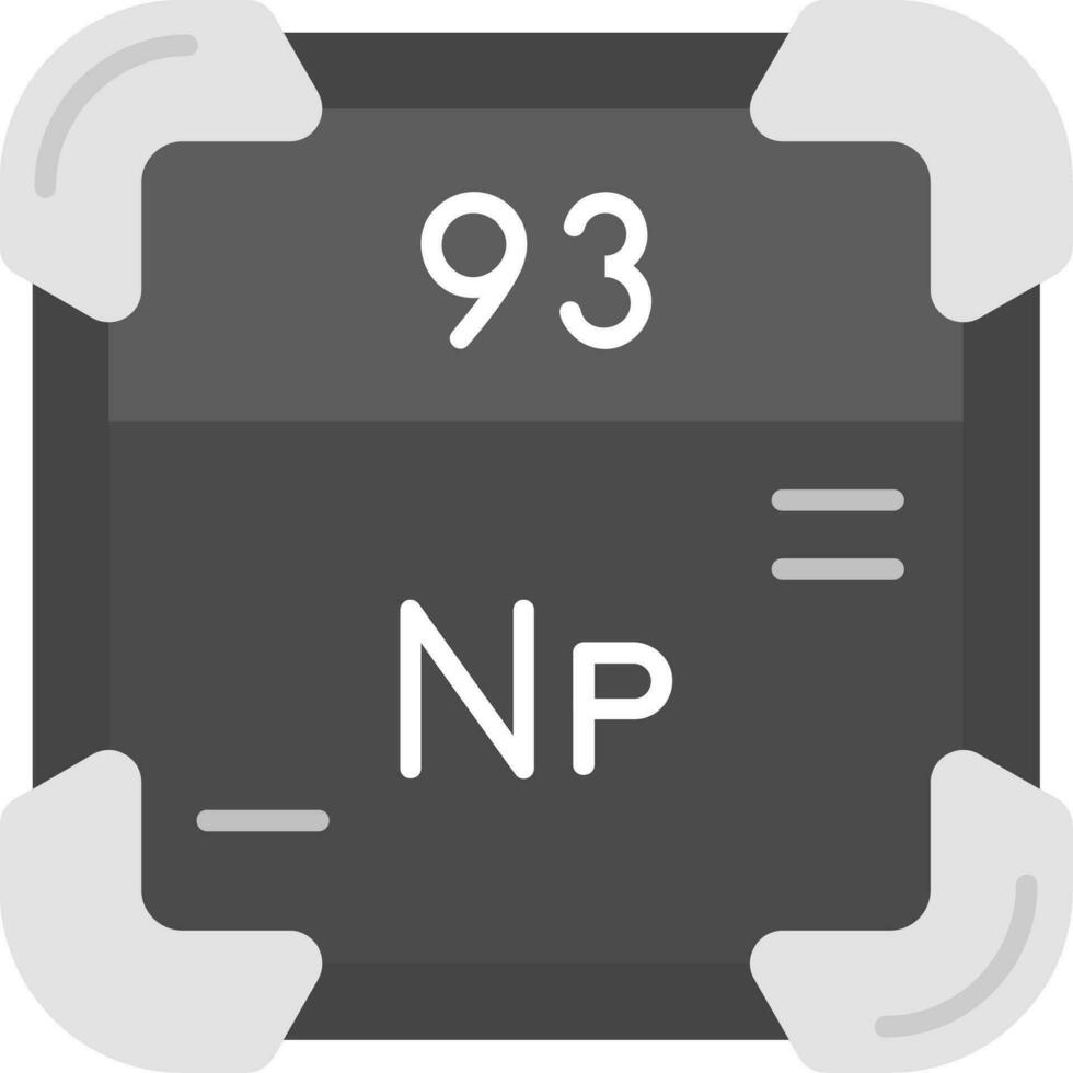 neptunio gris escala icono vector