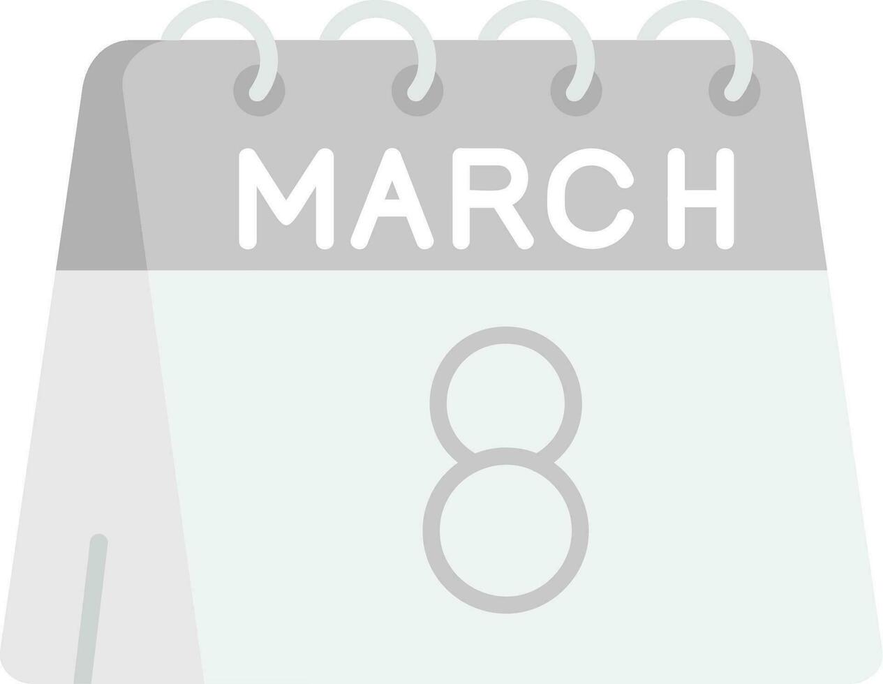 8vo de marzo gris escala icono vector