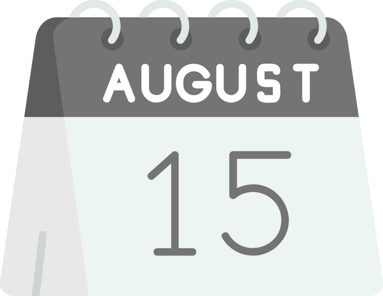 15th of August Grey scale Icon vector