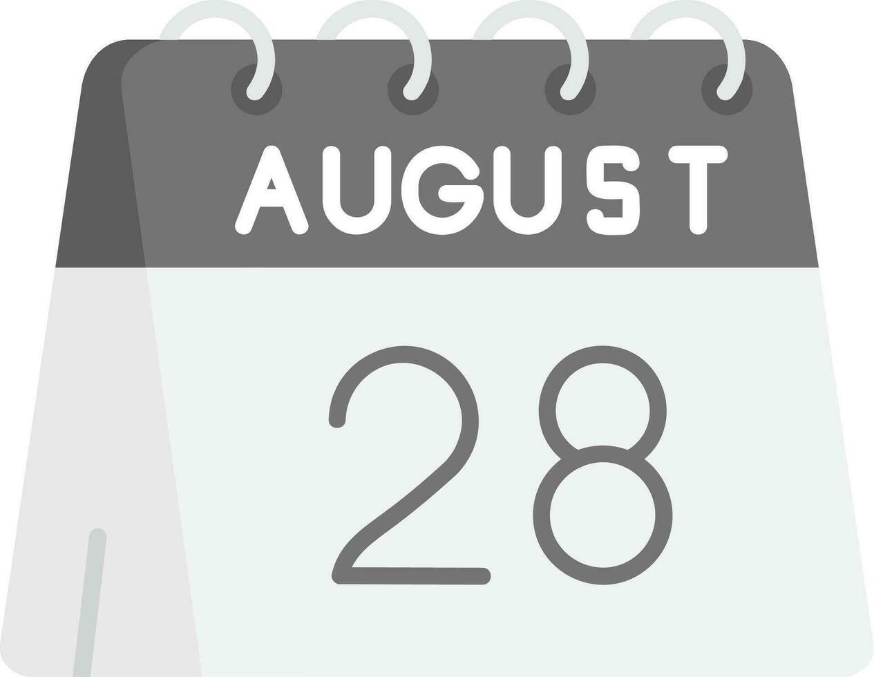 28th of August Grey scale Icon vector