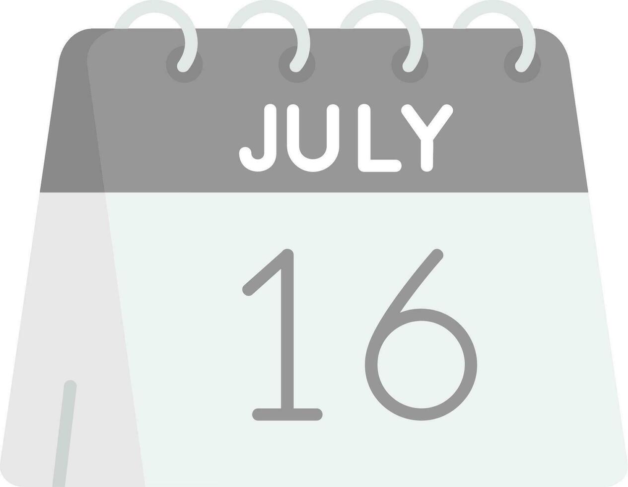 16 de julio gris escala icono vector