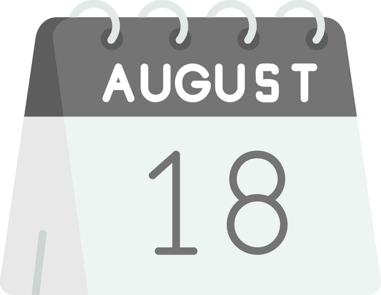 18th of August Grey scale Icon vector