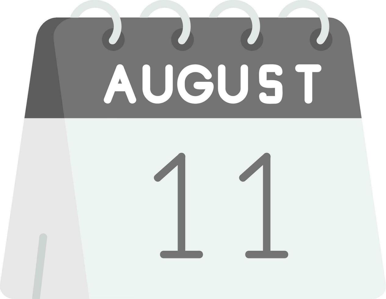11 de agosto gris escala icono vector