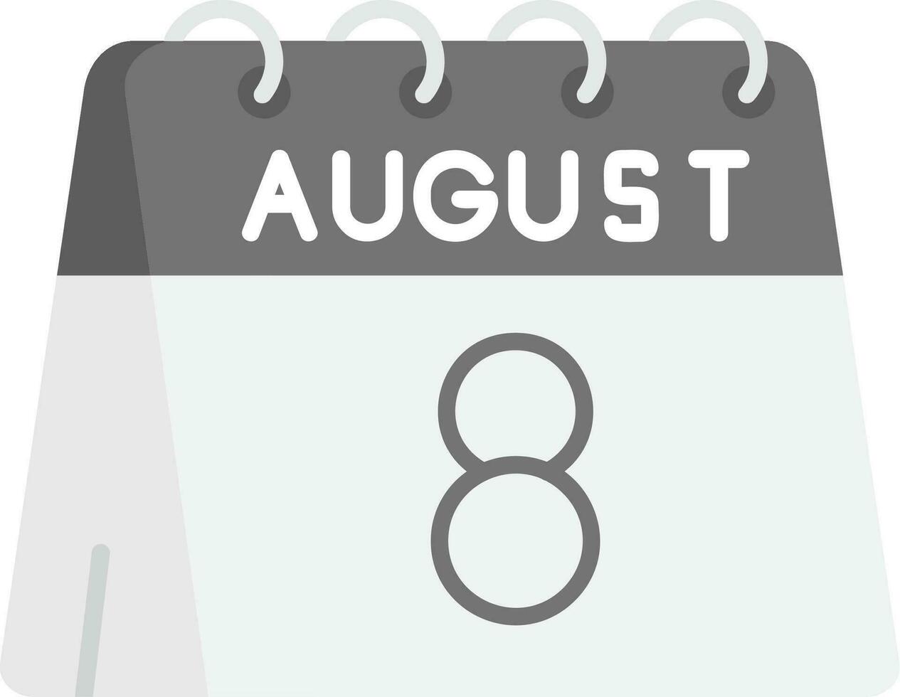 8th of August Grey scale Icon vector