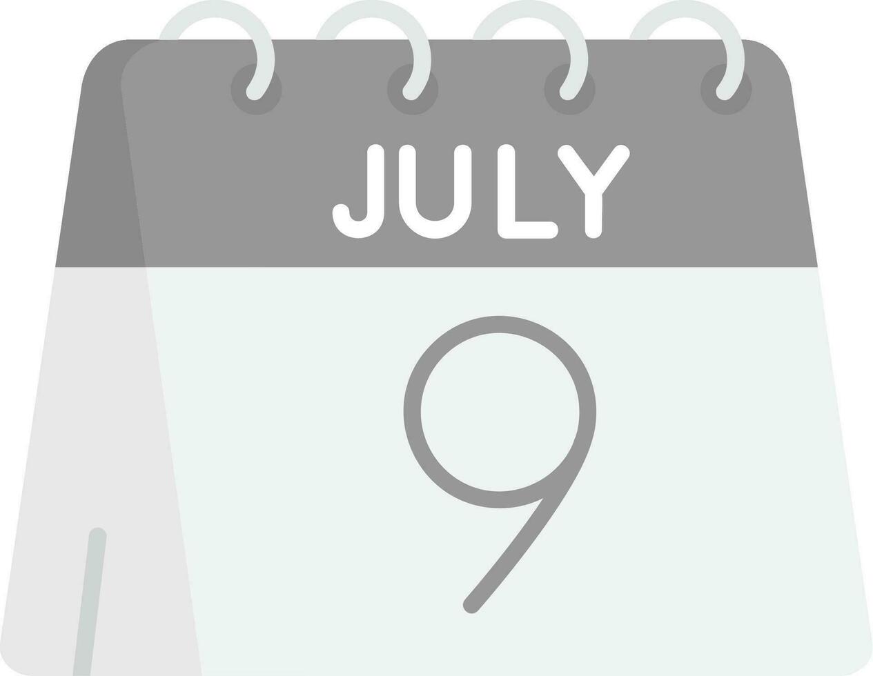 9th of July Grey scale Icon vector