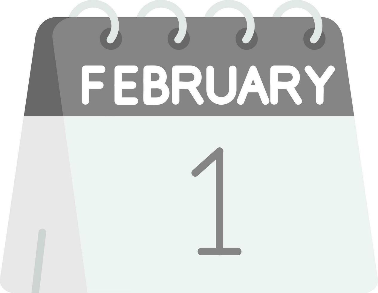 Primero de febrero gris escala icono vector