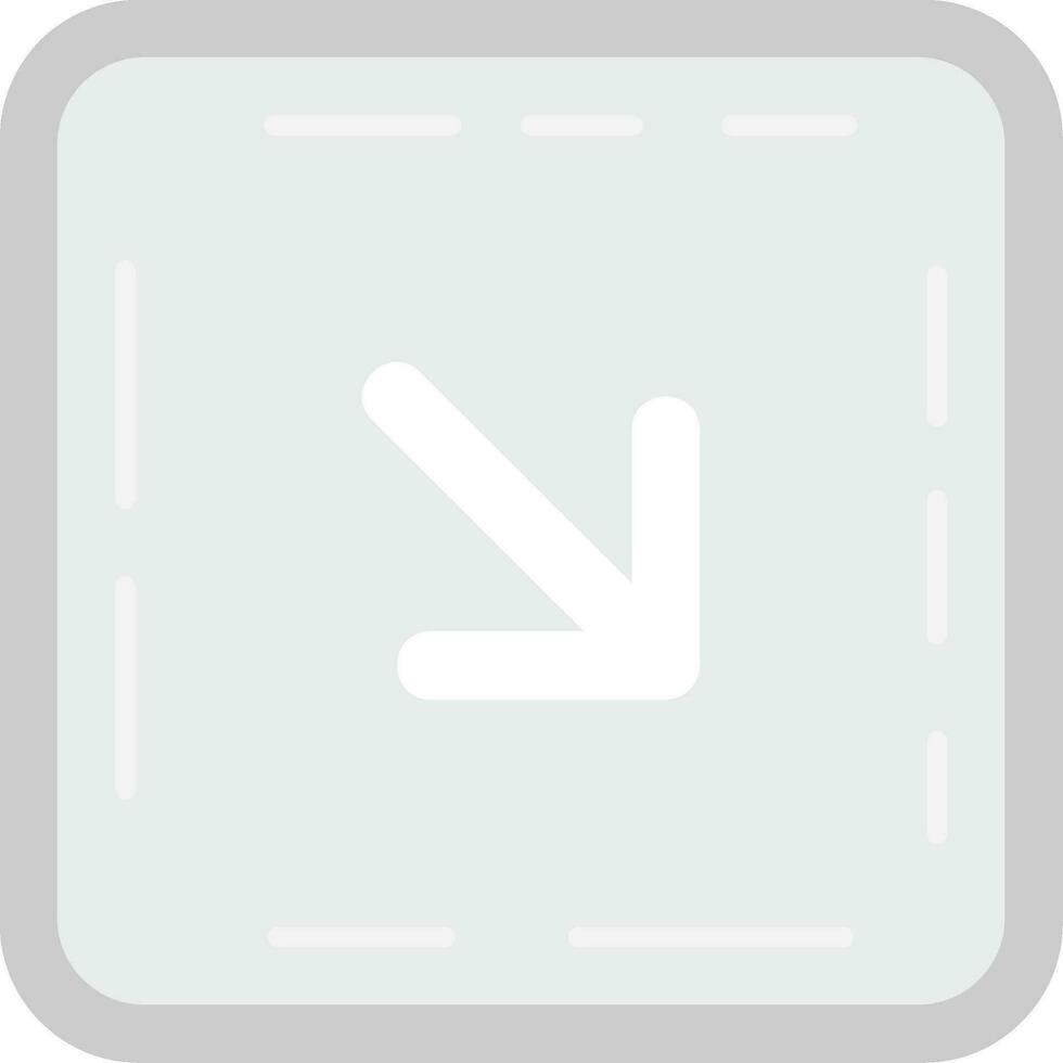 Down right arrow Grey scale Icon vector