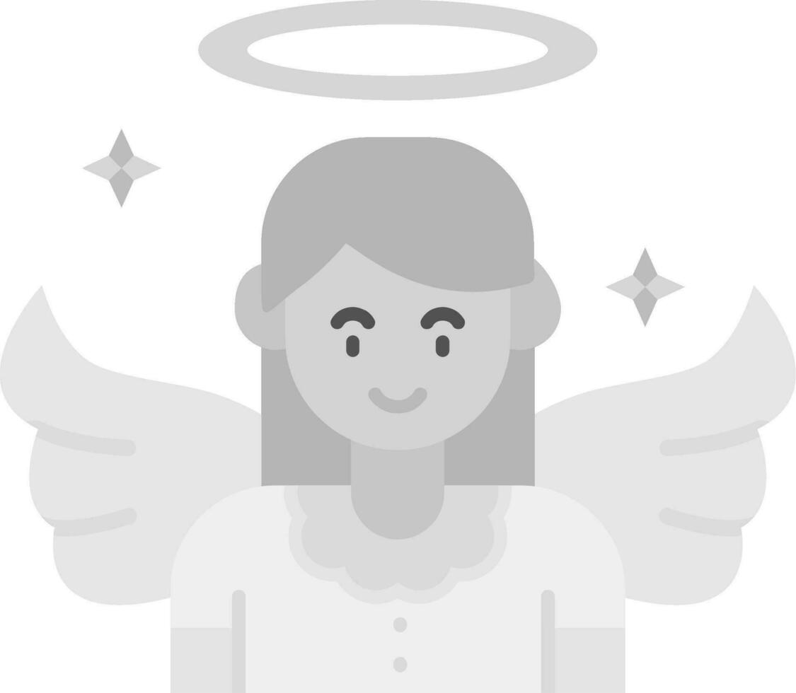 Angel Grey scale Icon vector