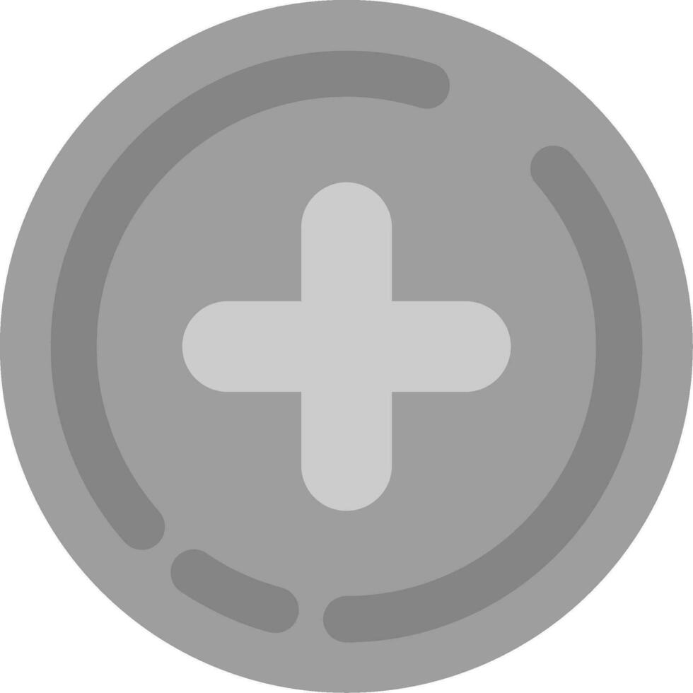 Plus sign Grey scale Icon vector