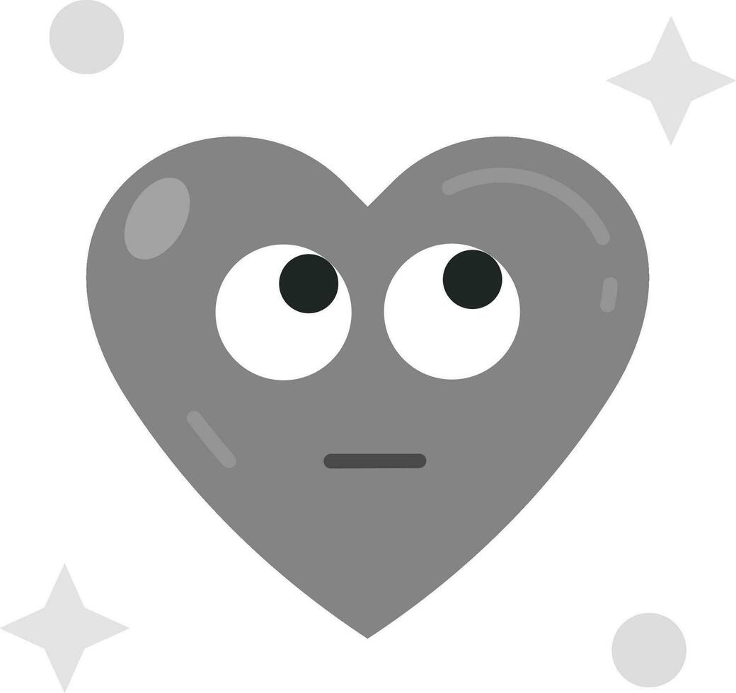 Rolling eyes Grey scale Icon vector
