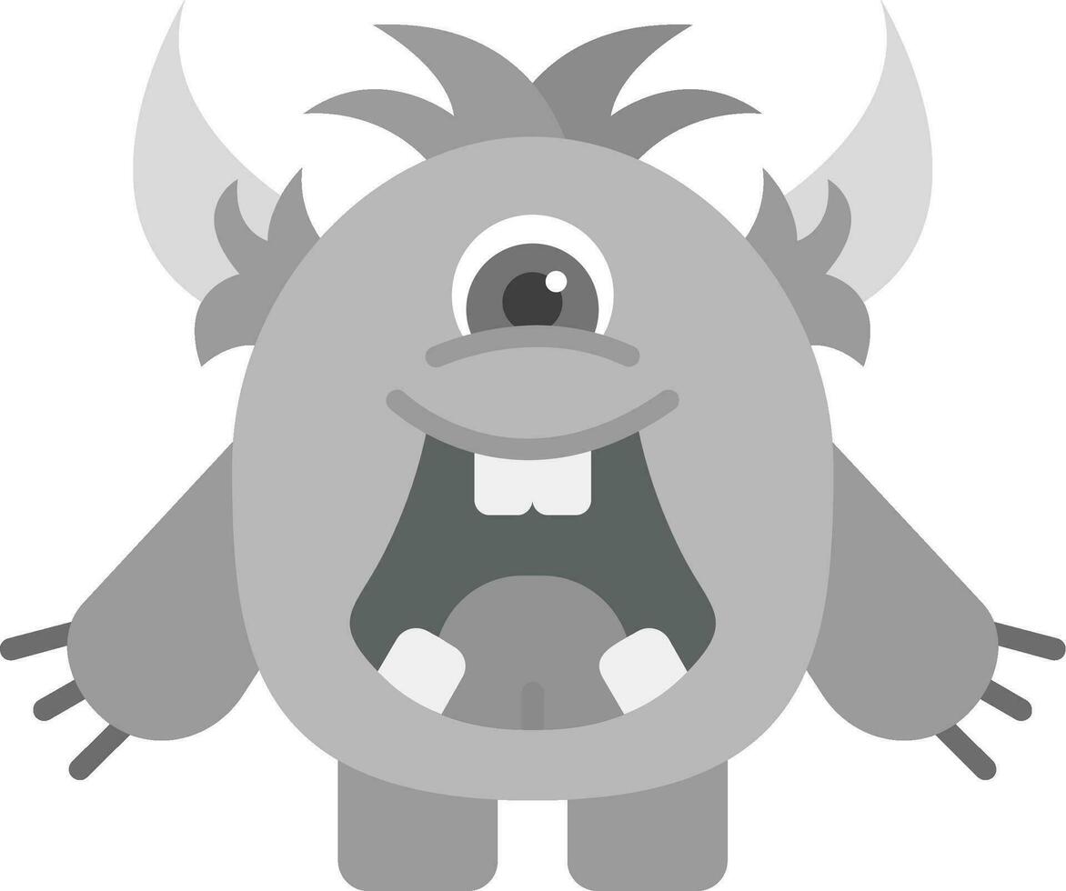 Monster Grey scale Icon vector