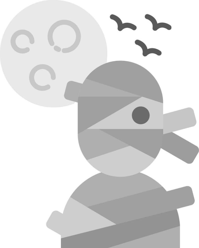 momia gris escala icono vector