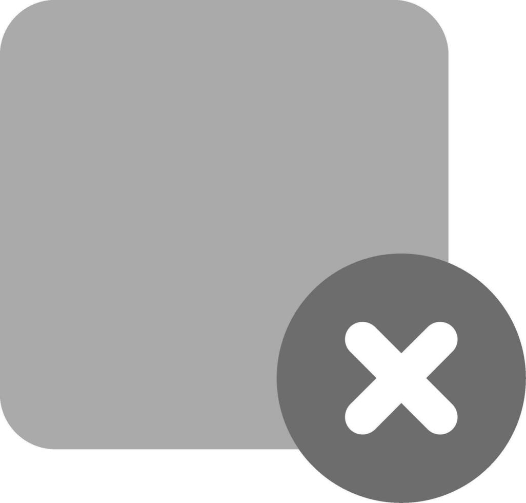 Delete square Grey scale Icon vector