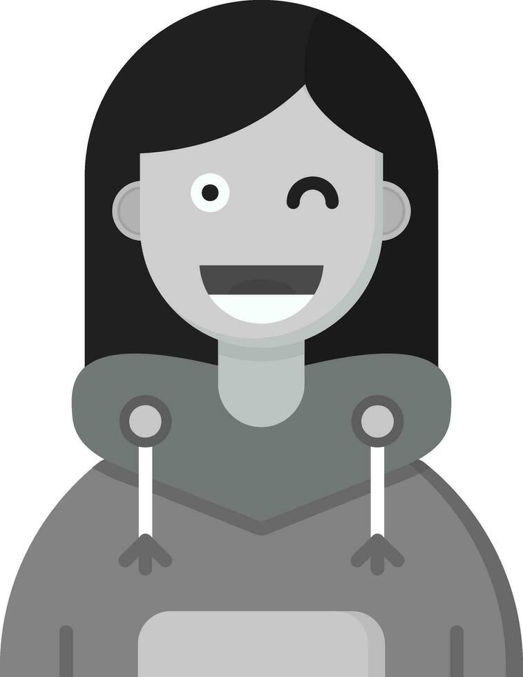 Wink Grey scale Icon vector