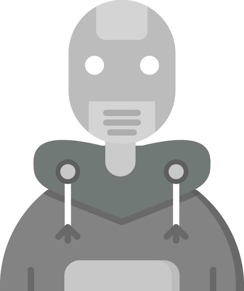 robot gris escala icono vector