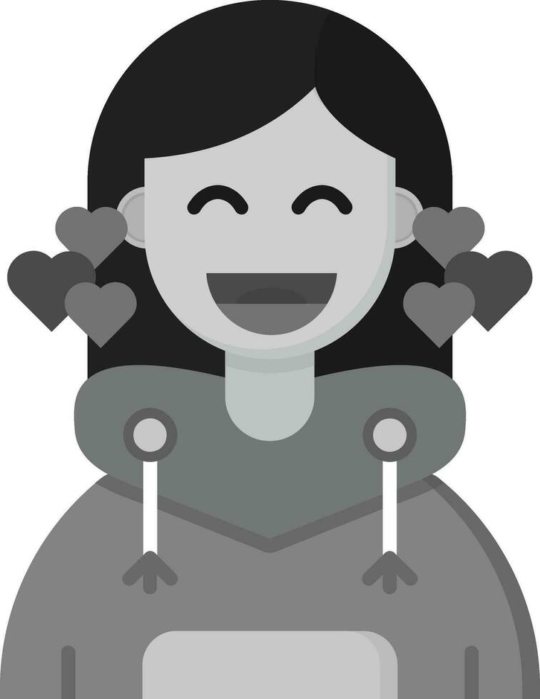 amor gris escala icono vector