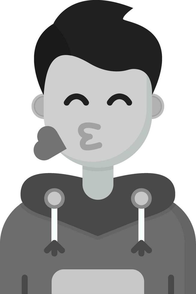 Kiss Grey scale Icon vector