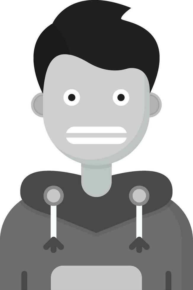 Shocked Grey scale Icon vector