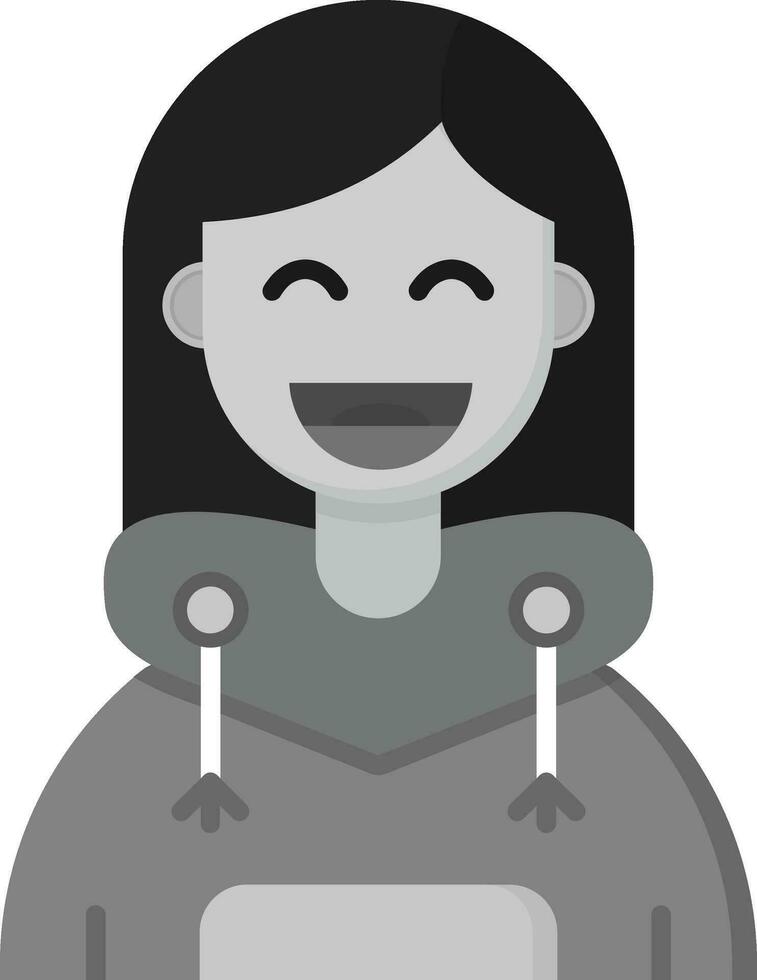 Happy Grey scale Icon vector