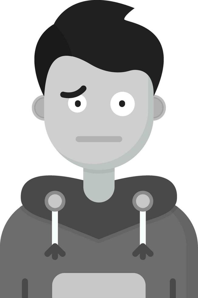 Confused Grey scale Icon vector