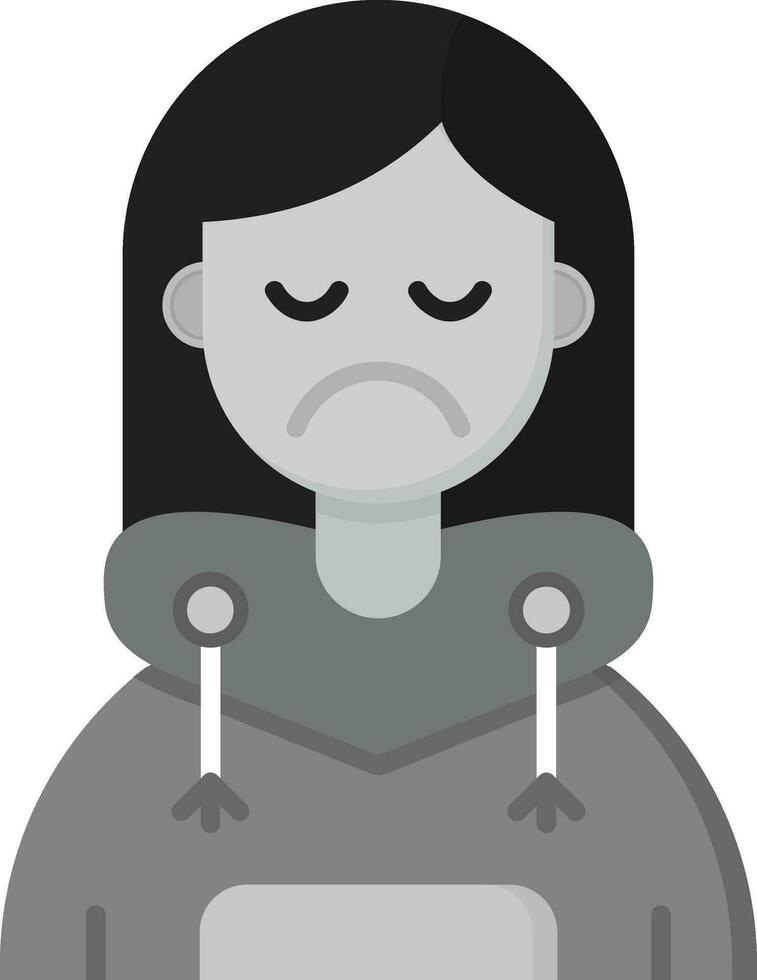 Sad Grey scale Icon vector