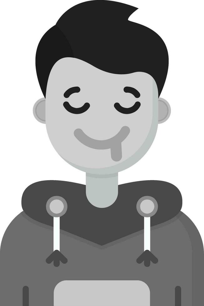 Drooling Grey scale Icon vector