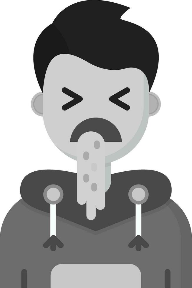 Vomit Grey scale Icon vector