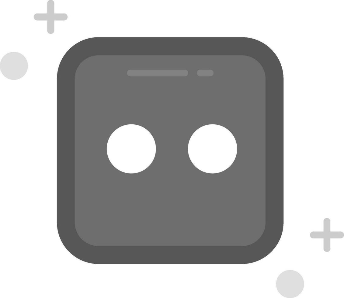 dado dos gris escala icono vector