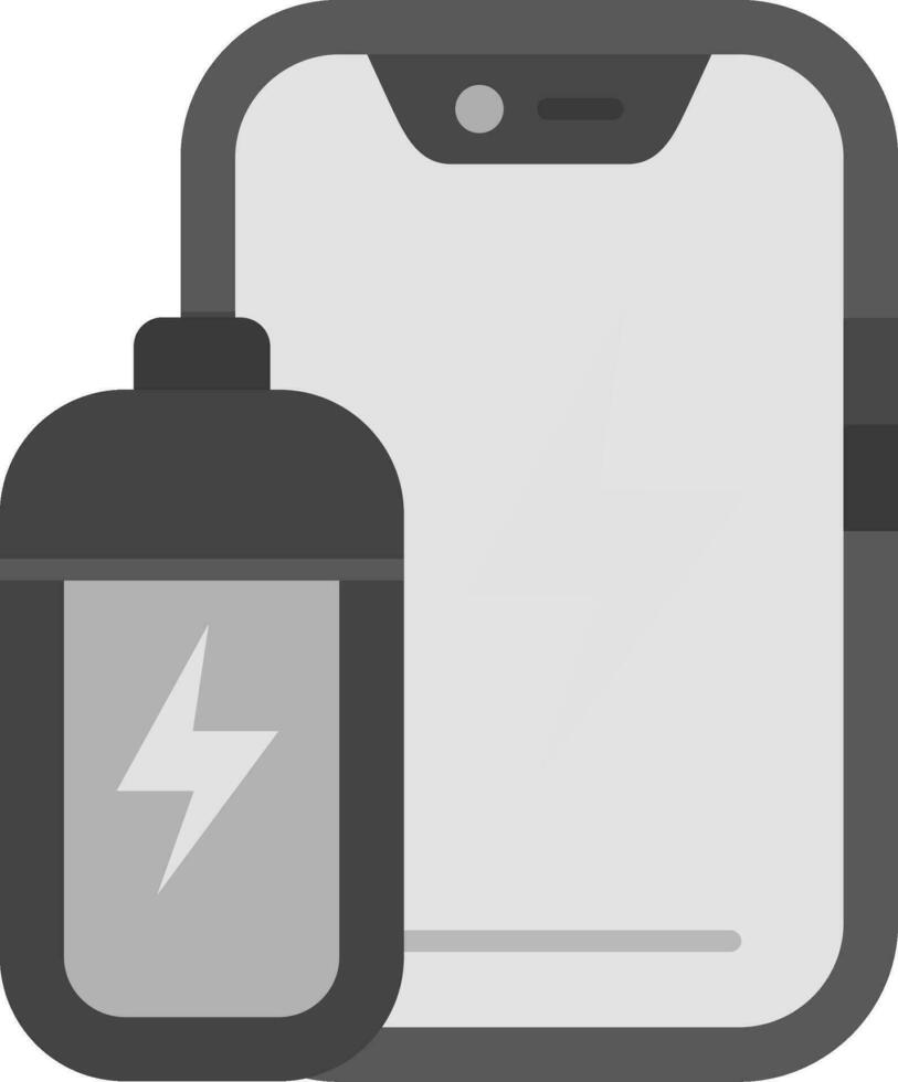 batería gris escala icono vector