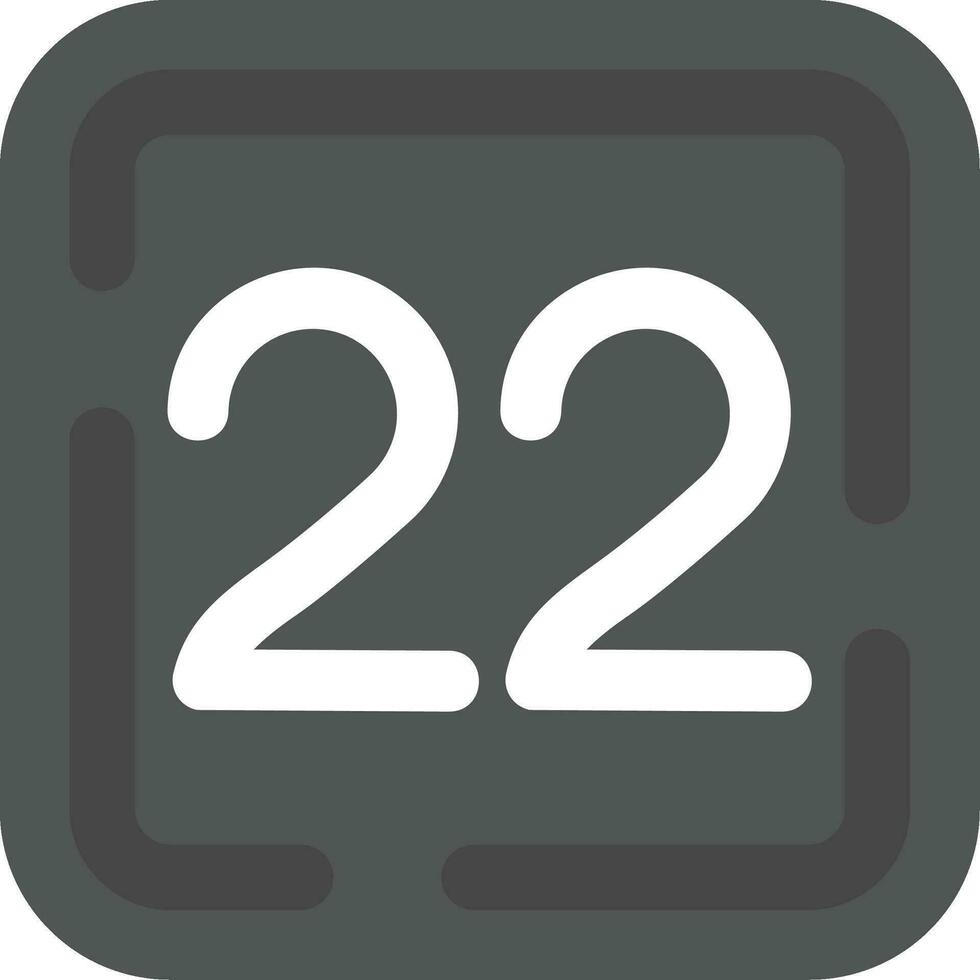 Twenty Two Grey scale Icon vector