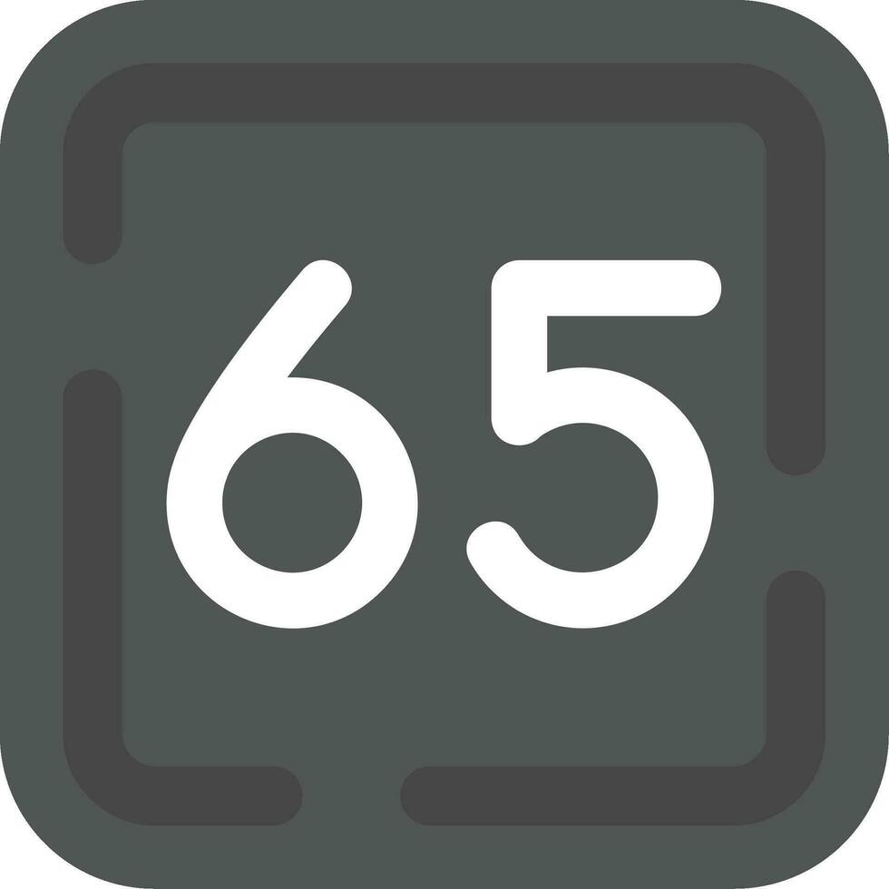 sesenta cinco gris escala icono vector