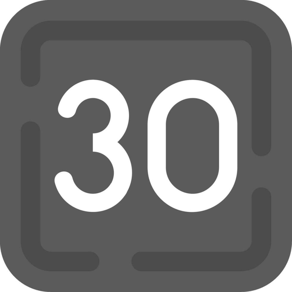 Thirty Grey scale Icon vector