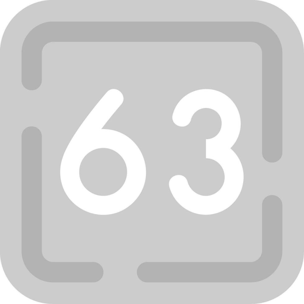 Sixty Three Grey scale Icon vector