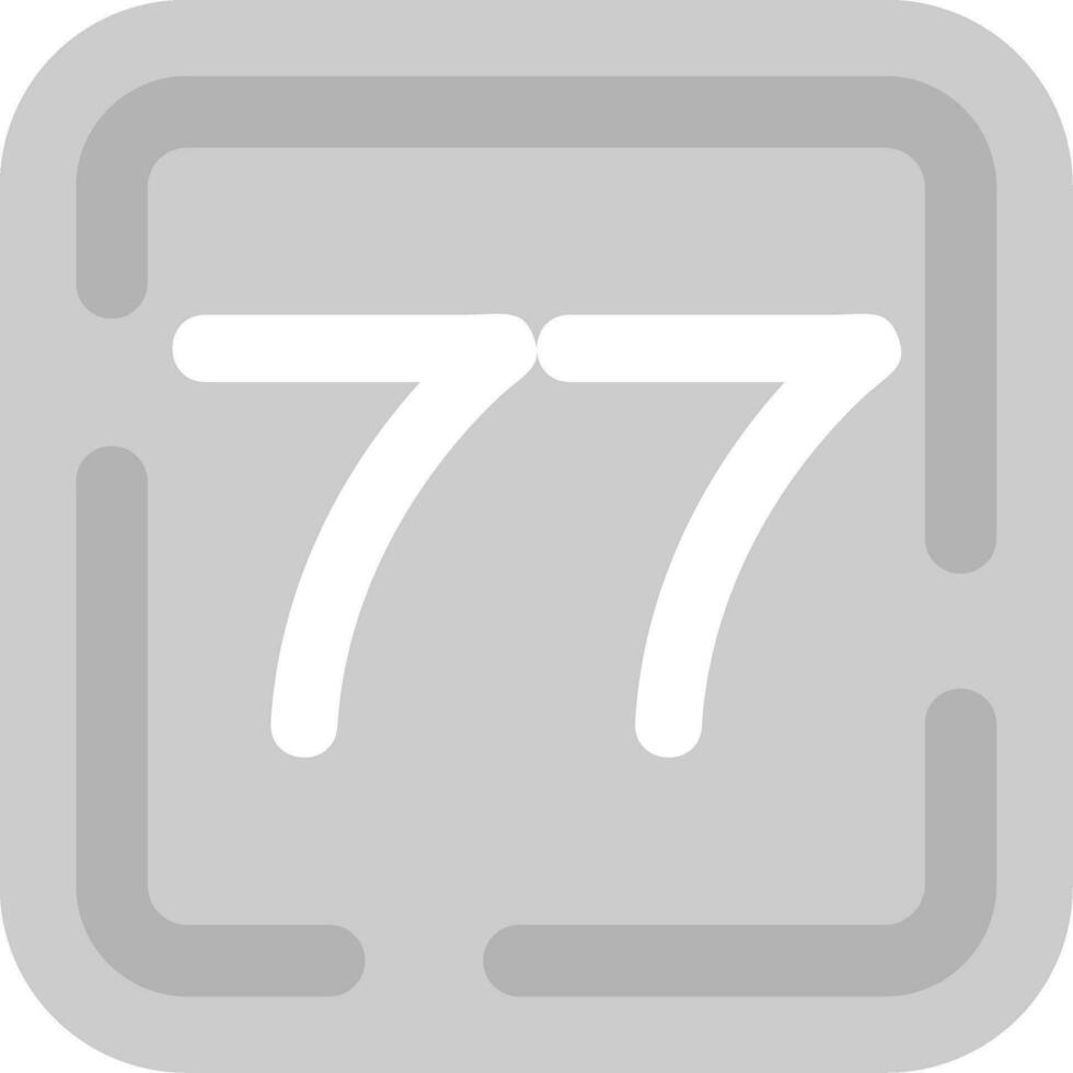 Seventy Seven Grey scale Icon vector