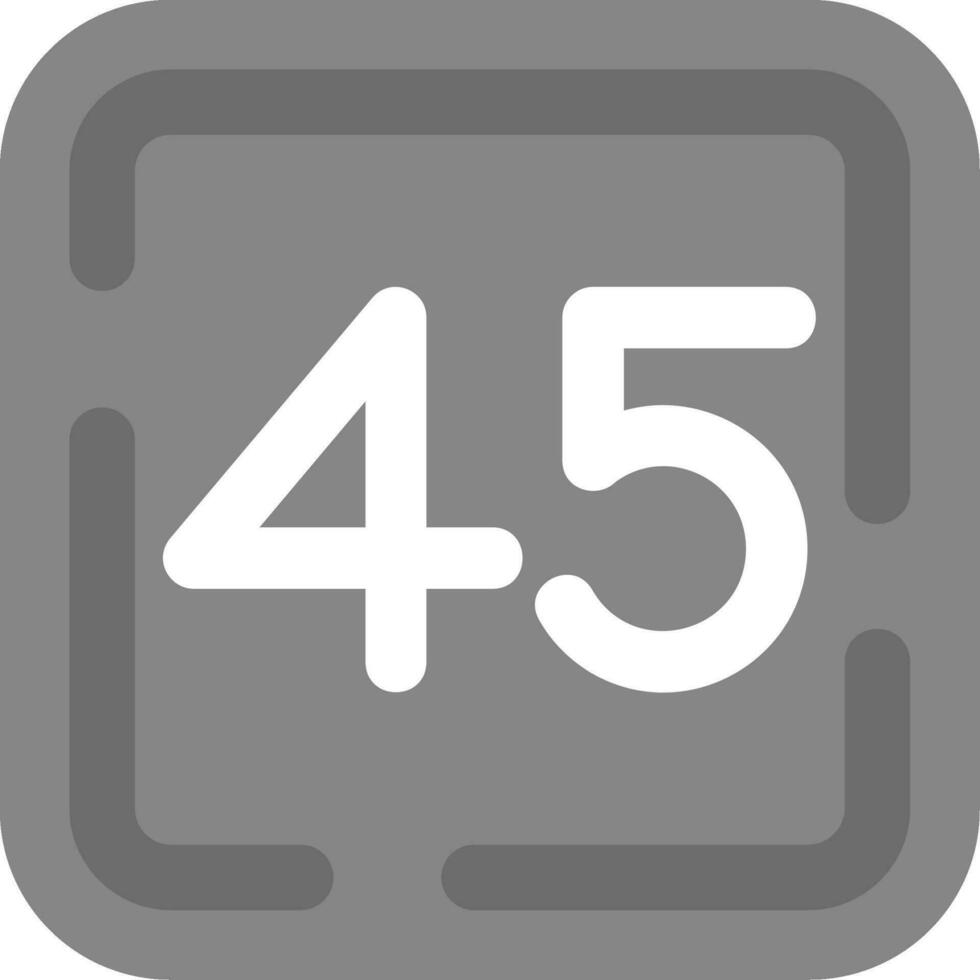 Forty Five Grey scale Icon vector