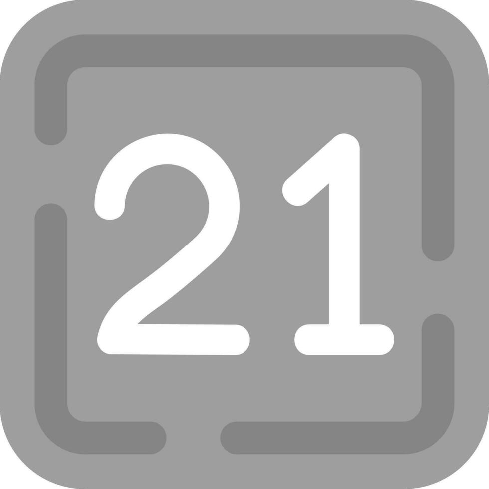 Twenty One Grey scale Icon vector