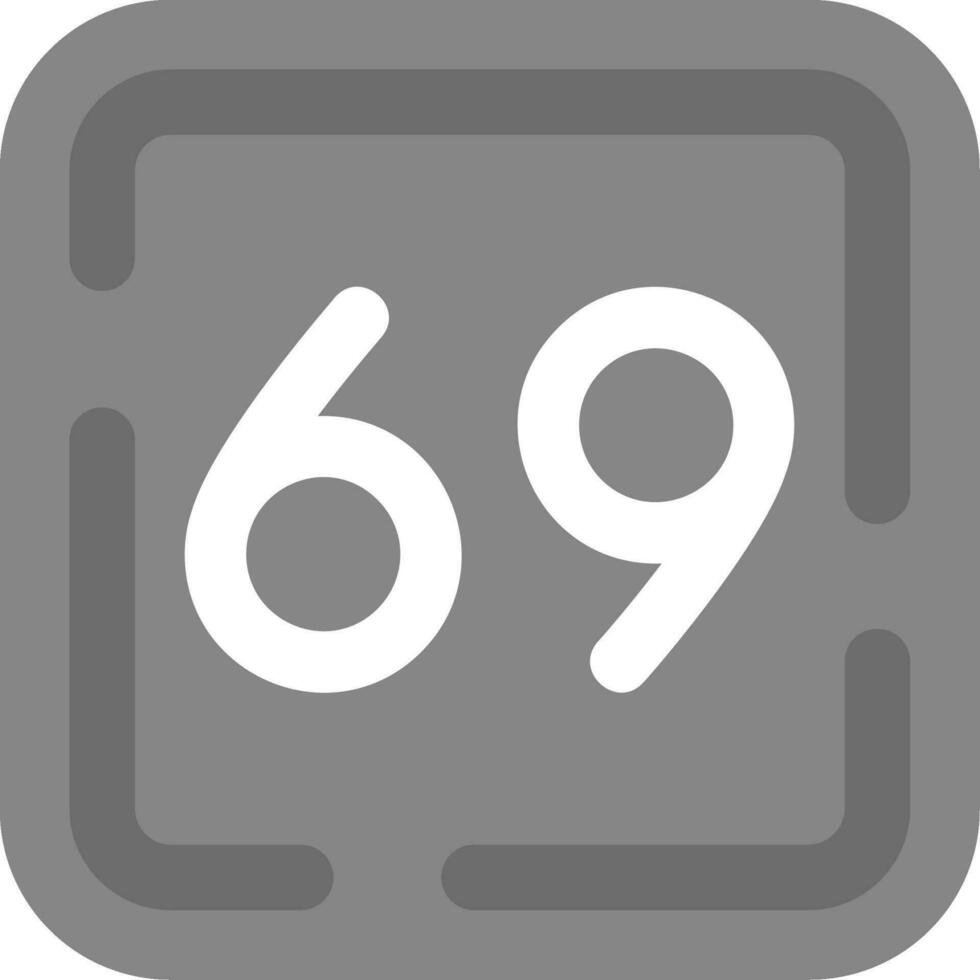 Sixty Nine Grey scale Icon vector
